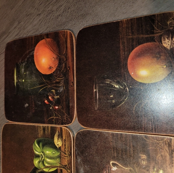 Pimpernel Coasters Cork Back Square Fruit Rustic Kitchen - Picture 6 of 9